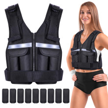 Sportneer Adjustable Weight Vest 1kg to 8.6kg, 9-in-1 Quickly Adjustable Running Vest for Men and Women, Strength Training, Calisthenics and Gym, Wei