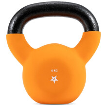 Yes4All HCR1 6KG Cast Iron Kettlebell Neoprene Coated Orange for Strength Training