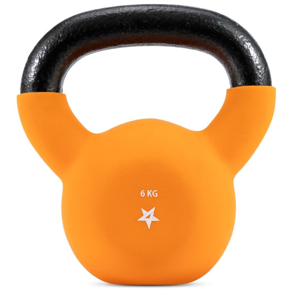 Yes4all Hcr1 6Kg Cast Iron Kettlebell Neoprene Coated For Strength Orange
