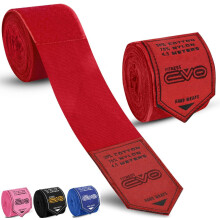 EVO Fitness Bandages Boxing Hand Wraps Elasticated 4.5 meter MMA Martial Arts Inner Gloves Mitts Protector Muay Thai Kick Boxing (Red)