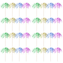 200Stk Party Cake Picks Holz Kunststoff Dekorative Dessert Deko