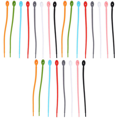 30Stk Silikon Kabelbinder Reusable Ringe Kabel Ordnen 2