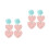 2Paires Boucles D'oreilles Cœur Mode Multicolores En 5