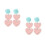 2Paires Boucles D'oreilles Cœur Mode Multicolores En 10