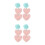 2Paires Boucles D'oreilles Cœur Mode Multicolores En 9