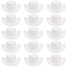 80Stk Mini Cowgirl Hüte Weiß Plastik Für Bastelspaß Und Puppen