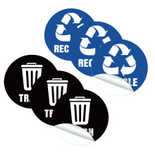 2Sets Langlebige PVC Mülltrennungsaufkleber Umweltfreundliche Sticker