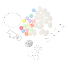2Stk Schlüsselanhänger Zubehör Acrylperlen Bunt Metall DIY Bastelset