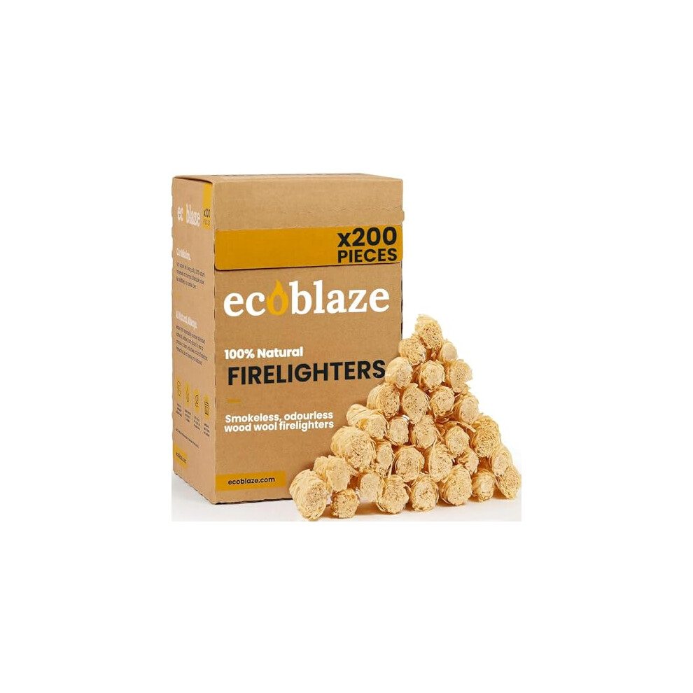 Ecoblaze Natural 200 Boxes Firelighters Fire Lighters For Bbq Pizza Oven