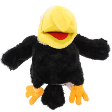 2St Adhesieve Zwarte Vogel Handpop Speelgoed Voor Verhalen