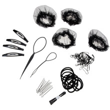 3Sets Haarnetten Set Zwart Onzichtbaar Elastisch Voor Ballet En Dans