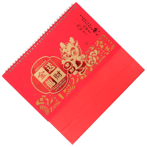3St Decoratieve Rood Bureaukalender 2024 Voor Thuis 1