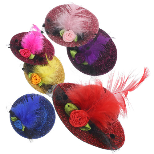 18St Kleine Polyester Hoed Haarclip Vivid Kleuren Feest 1
