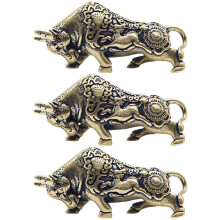 6Stk Ox Schlüsselanhänger Gold Dekorative Accessoires