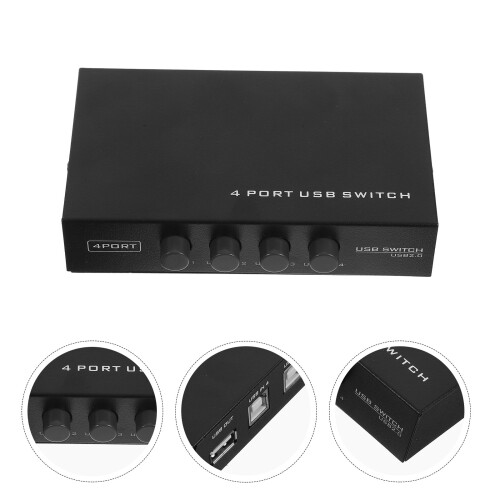 2St Zwarte 4-Poorts USB 2.0 Sharing Voor Printer En Scanner 2