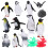 5Sets Mikrolandschap Pinguïn Decor Plastic Mini Beeldjes Set 2