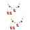 2Sets Kerst Ketting Oorbellen Set Met Bel Accent 9