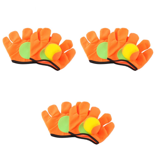 3Stk Kinder Fanghandschuh Set Mit Und Plüsch Orange 2