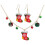2Sets Kerst Ketting Oorbellen Set Met Bel Accent 2