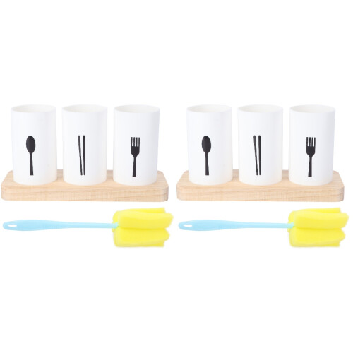 2St Witte Utensil Organizer Met Afvoer En Stevige Ondergrond 1