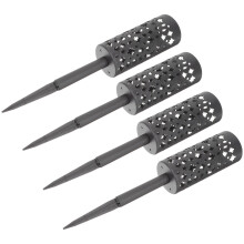 8St Zwarte Plastic Grafvaas Met Spike Voor Buitenbloemen En Herdenking