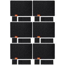 18Sets Zwarte Diner Placemat Set Met Bestekzak En Warmtebescherming