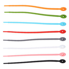 30St Assorti Siliconen Kabelbinders Met Fixeringsring Voor Organisatie