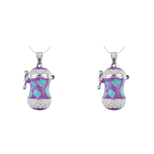 2St Paars Solid Aroma Alloy Kettinghanger Met Slot 1