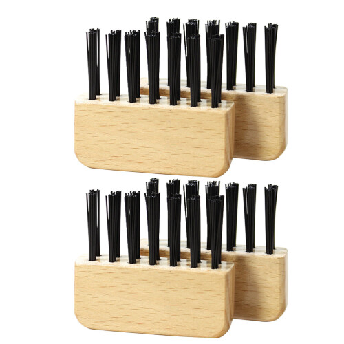 8Stk Haarbürstenreiniger Schwarz Holz