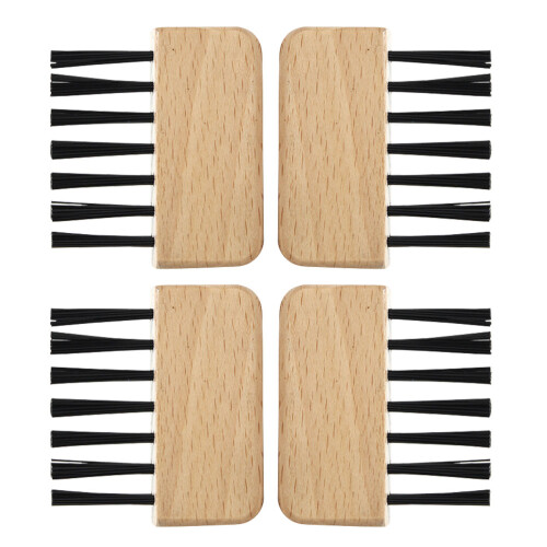 8Stk Haarbürstenreiniger Schwarz Holz 2