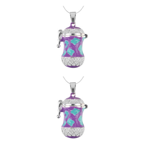 2St Paars Solid Aroma Alloy Kettinghanger Met Slot 2