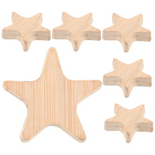 12Stk Natürliche Holz-Sternfiguren Für DIY Und Heimdeko