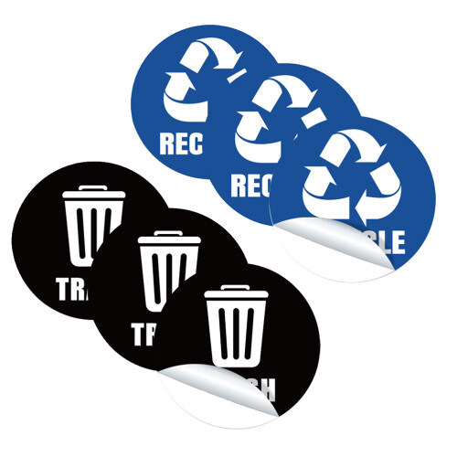 2Sets Duurzame PVC Afvalcontainer Stickers Voor Thuis En Kantoor
