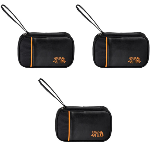 3St Draagbare Kabel Organizer Tas Zwart Digitale Accessoires Opslag 1