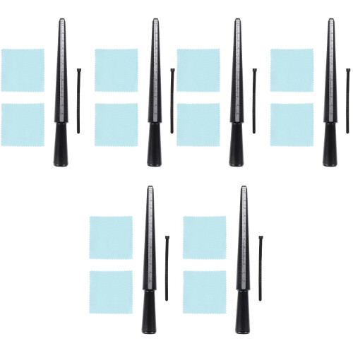 6Sets Professionele Ring Meetlint Zwart Us Maat Ringmaatmeter 2