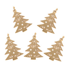 10Stk Weihnachtsbaum Charms Gold Für & Armbänder