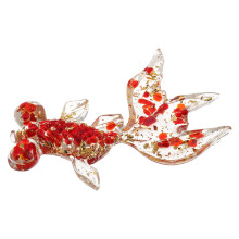 5St Fijn Handgemaakte Kristal Koi Sculpturen Rood Resin
