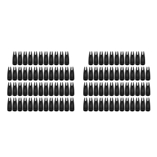 100St Pijl Nock Covers Zwart Plastic Voor Professionele Boogschutters 2