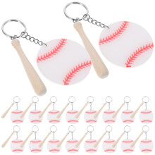 36Stk Baseball Bat Anhänger Schlüsselanhänger Weiß & Holz