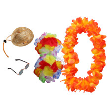 12Stk Luau Gänse Kostüm Set Mit Hawaii Haarschmuck Bunt Für Sommerspaß