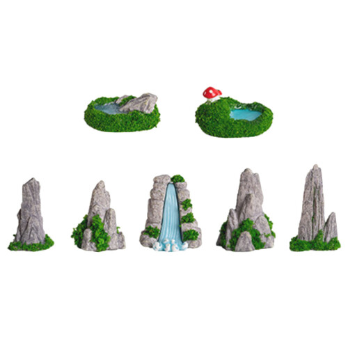 28St Mini Landschapsdecoratie Met Resin Berg En Mini