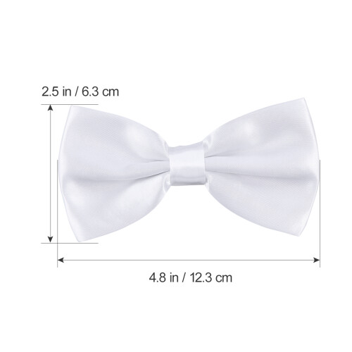 2St Wit Verstelbare Bow Tie Polyester Zijde Met Luxe 1