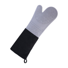 2Stk Ofenhandschuhe Silikon Grau Hitzebeständig Anti-Verbrüh