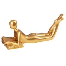 5Stk Abstrakte Leser Statue Golden Resin Für Schreibtisch