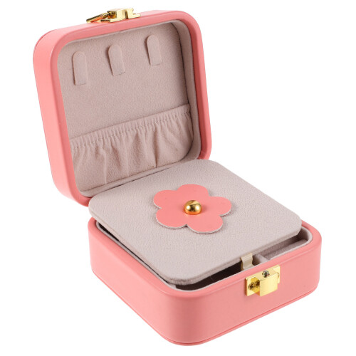 3Stk Lederschmuckbox Pink Mit Für Ringe 2