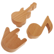 6Stk Holz Wandhaken Für Jacken Hut Und Handtücher Lichtbraun