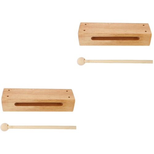 2St Kinderspeelgoed Ritmeblok Percussie Lichtbruin Instrument 2