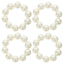 12Stk Weiß Perlen Zopfgummi Elastisch Haarschmuck Für Dickes Haar