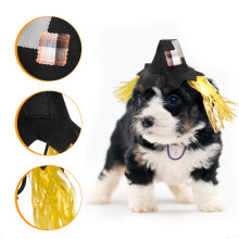 3Stk Schwarze Pet Scarecrow Hüte - Halloween Kostüm Für