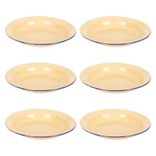 30Stk Gelbe Emaille Teller Vintage Für Salat Und Pasta